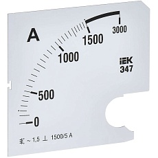 Шкала сменная для амперметра Э47 1500/5А класс точности 1,5 96х96мм IEK IPA20D-SC-1500