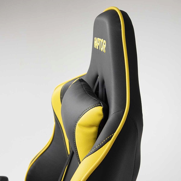 Игровое кресло AksHome Raptor желтый + черный, экокожа 45722 Фото № 8