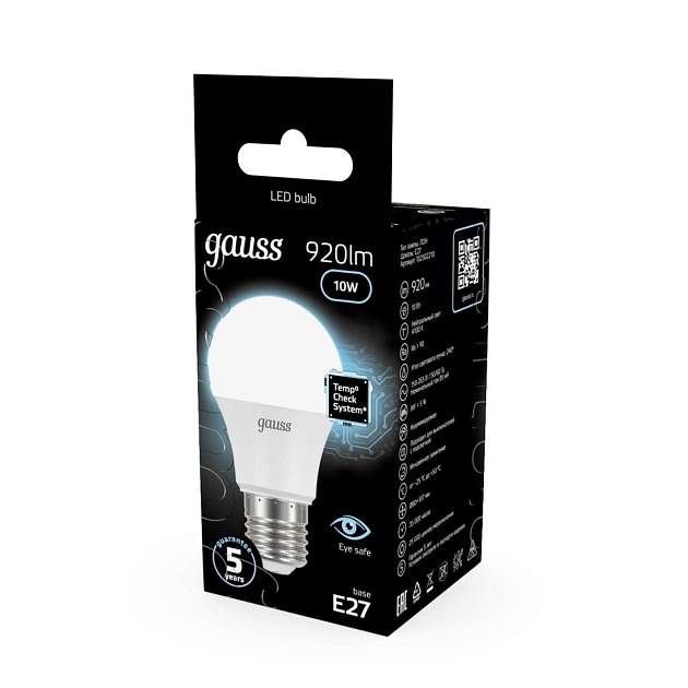 Лампа светодиодная Gauss LED A60 E27 10W 4100K матовая 102502210 Фото № 8