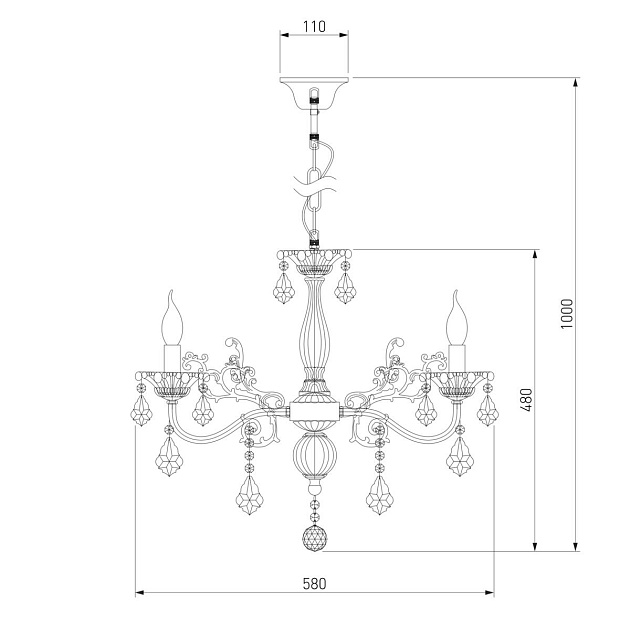 Подвесная люстра Eurosvet 3281/5 белый с золотом/тонированный хрусталь Strotskis Фото № 2