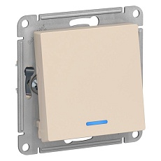 Переключатель одноклавишный проходной Systeme Electric AtlasDesign 10A 250V с подсветкой бежевый ATN000263