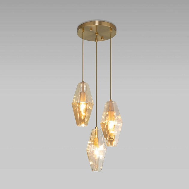 Подвесная люстра Eurosvet Prism 50236/3 янтарный Фото № 1