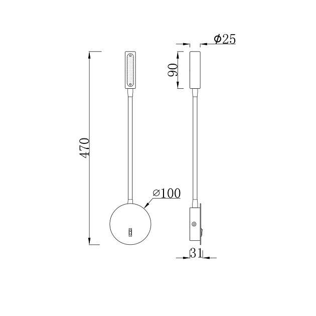 Бра Maytoni Technical Stem C035WL-L3MG3K Фото № 3