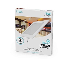 Встраиваемый светодиодный светильник Gauss 940111215 2
