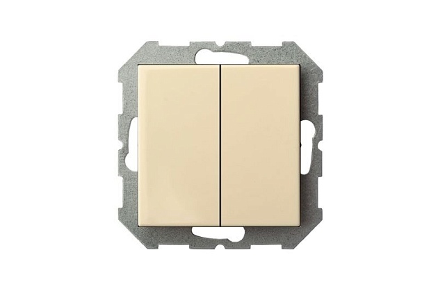 Выключатель двухклавишный Liregus Epsilon бежевый 28-053 Фото № 5