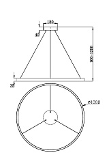Подвесной светодиодный светильник Maytoni Rim MOD058PL-L54BSK 2