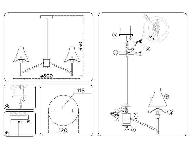 Подвесная люстра Ambrella Light High Light Modern LH57135 Фото № 2