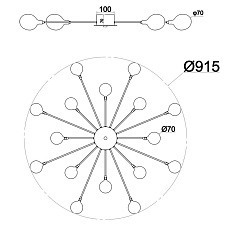 Потолочная люстра Escada STARFALL 2109/1 Chrome 1