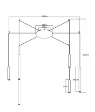 Подвесная светодиодная люстра Lucide Lorenz 74403/06/30 1