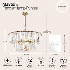 Подвесная люстра Maytoni Puntes MOD043PL-12G 1