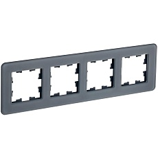 BRITE Рамка 4-местная РУ-4-2-Бр стекло графит RE IEK BR-M42-G-41-K53
