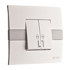 Выключатель Mono Electric Eсо двухклавишный проходной белый 101-010101-111