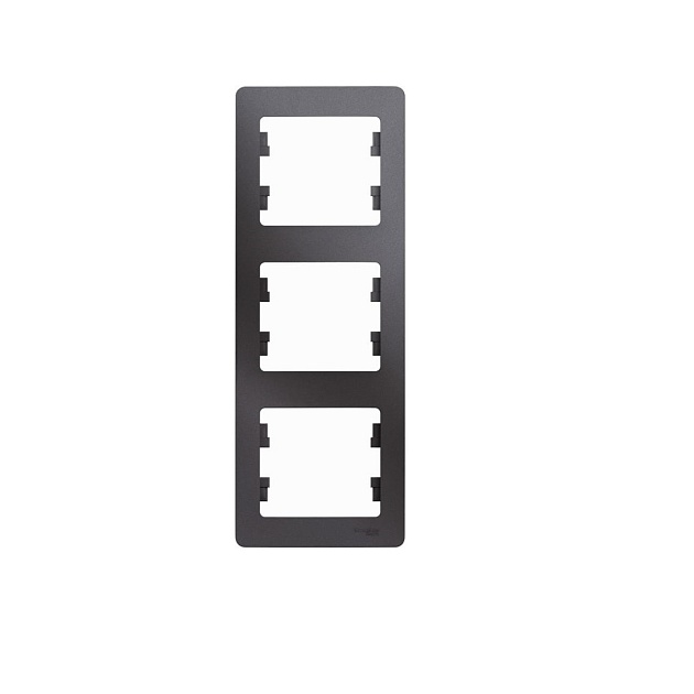 Рамка 3-постовая Systeme Electric Glossa графит GSL001307 Фото № 1