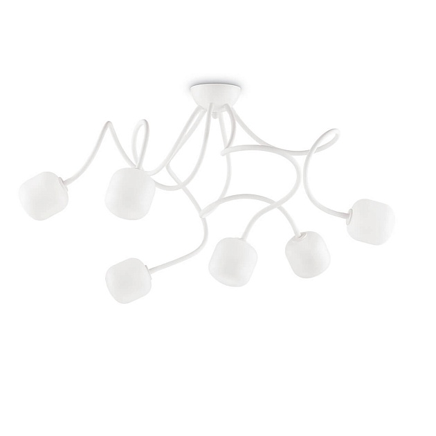 Потолочная люстра Ideal Lux Octopus PL6 Bianco 174921 изображение 1 Потолочная люстра Ideal Lux Octopus PL6 Bianco 174921 Фото № 1