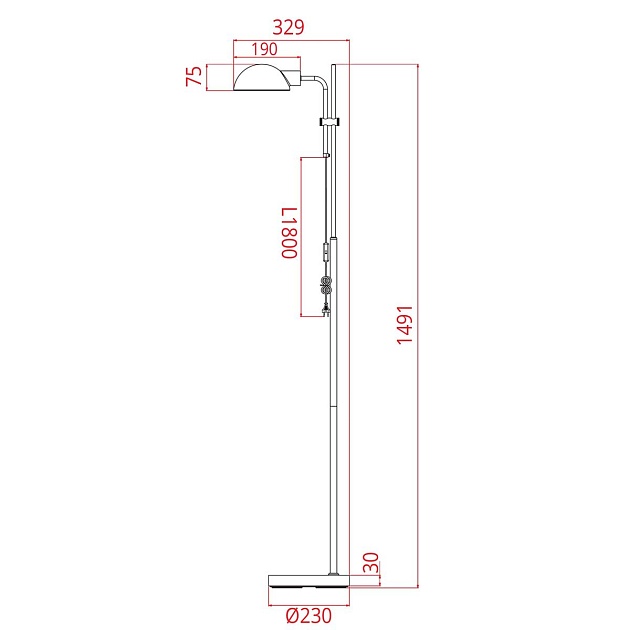 Торшер Arte Lamp Zetta A7055PN-1BK Фото № 2