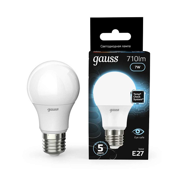 Лампа светодиодная Gauss E27 7W 4100K матовая 102502207 Фото № 5