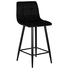 Стул полубарный DOBRIN OLIVIA (черные матовые ножки, черный велюр (108-77)) 8078-1-LML OLIVIA