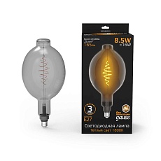 Лампа светодиодная филаментная Gauss E27 8,5W 1800K серая 152802005 3