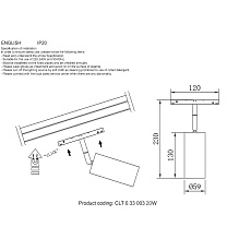 Трековый магнитный светильник Crystal Lux CLT 0.33 003 20W BL TUYA 1