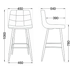 Барный стул AksHome Stella синий, велюр 75813 1