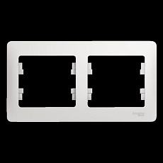 Рамка 2-постовая Systeme Electric Glossa белая GSL000102