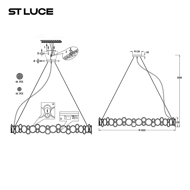 Подвесная люстра ST Luce Swatch SL6133.313.16 Фото № 2