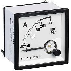 Амперметр аналоговый Э47 200/5А класс точности 1,5 72х72мм IEK IPA10-6-0200-E