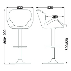 Барный стул AksHome Berlin капучино, велюр 70476 1