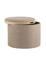 Пуф с ящиком Stool Group Хюгге L рогожка бежевая 19B260LL BY1701-3 1