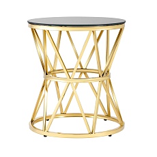 Журнальный стол Stool Group Вива D50 черное стекло/сталь золото УТ000004640