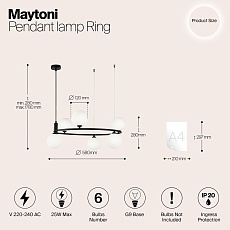 Подвесная люстра Maytoni Ring MOD013PL-06B 1