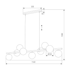 Подвесная люстра TK Lighting 5667 Estera Black 1