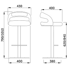 Барный стул AksHome Bruno чёрный, экокожа 31844 1