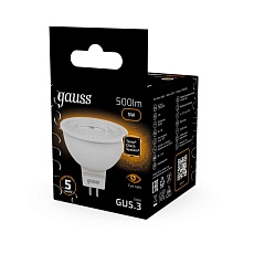 Лампа светодиодная Gauss GU5.3 5W 3000K матовая 101505105 3