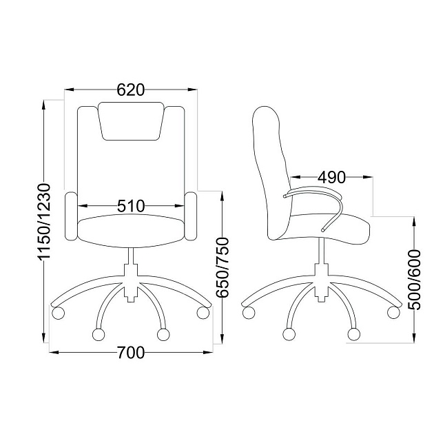 Кресло руководителя AksHome King бежевый, экокожа 56897 Фото № 2