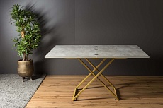 Стол-трансформер Levmar Compact D51/S90 (бетон/золото) 2240081701 2
