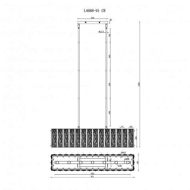 Подвесной светильник iLamp Panorama L4688-91 CR Фото № 2