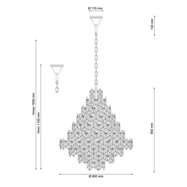 Подвесная люстра Lucia Tucci Rumba 1050.17 Chrome Фото № 2
