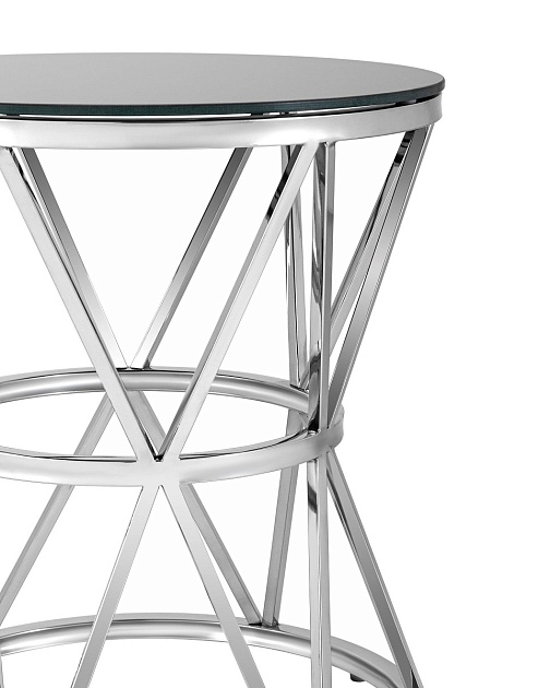 Журнальный стол Stool Group Вива D50 черное стекло/сталь серебро УТ000004639 Фото № 3
