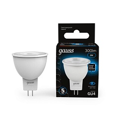 Лампа светодиодная Gauss GU4 3W 6500K матовая 132517303 4