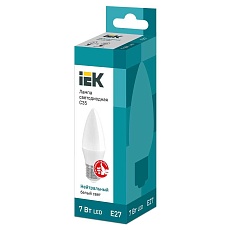 Лампа светодиодная IEK E27 7W 4000K матовая LLE-C35-7-230-40-E27 1