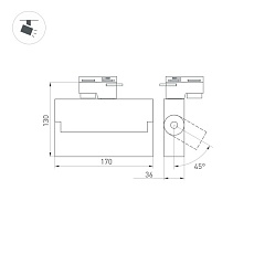 Трековый светодиодный светильник Arlight LGD-Loft-Track-2TR-S170-10W Day4000 036470 1