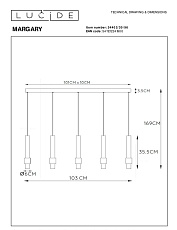 Подвесной светодиодный светильник Lucide Margary 24402/30/96 1