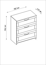 Комод Шведский Стандарт Сириус с 3 ящиками 2.02.02.050.1 3