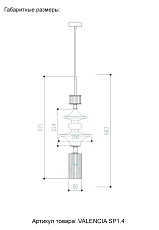 Подвесной светильник Crystal Lux Valencia SP1.4 Gold 1