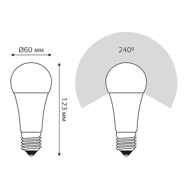 Лампа светодиодная Gauss E27 16W 6500K матовая 102502316 Фото № 2