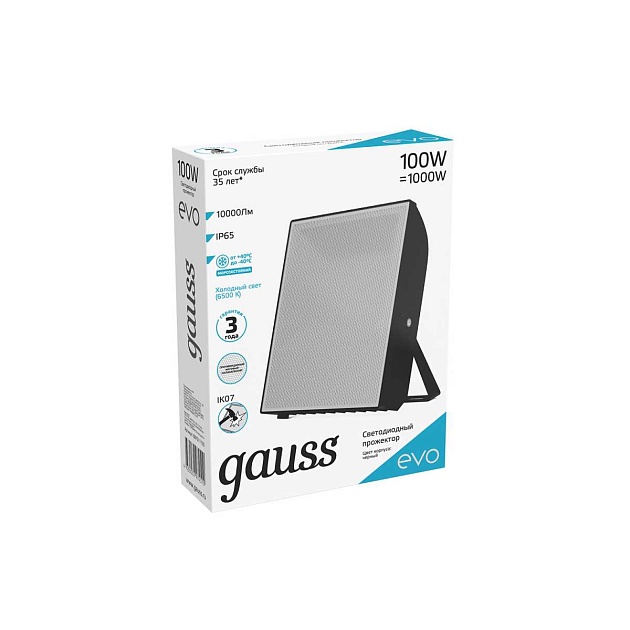 Прожектор светодиодный Gauss Evo 100W 6500К 687511100 Фото № 4