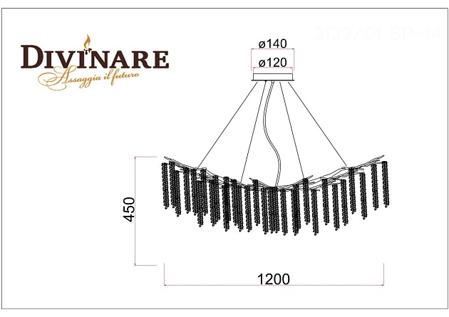 Подвесная люстра Divinare Salice 3133/01 SP-14 Фото № 2