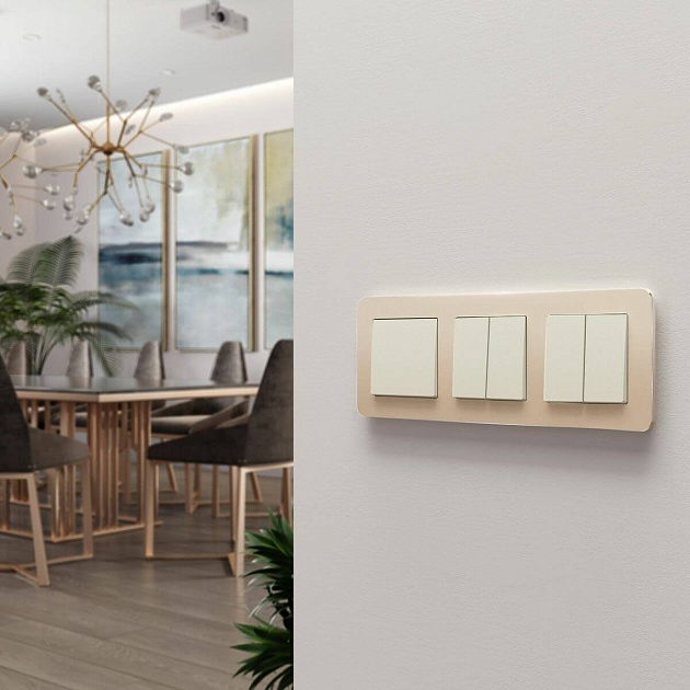 Выключатель двухклавишный Werkel айвори матовый W1120062 4690389184642 Фото № 4