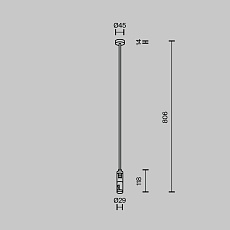Крепление потолочное Long двойное 700мм Maytoni Technical TRA159C-D1-PT 4